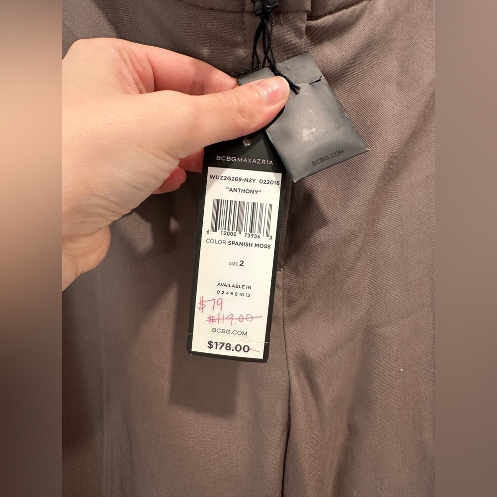 BCBGMaxAzria womans Chocolate soft wide leg pants trousers size 2 NWT - Picture 7 of 14